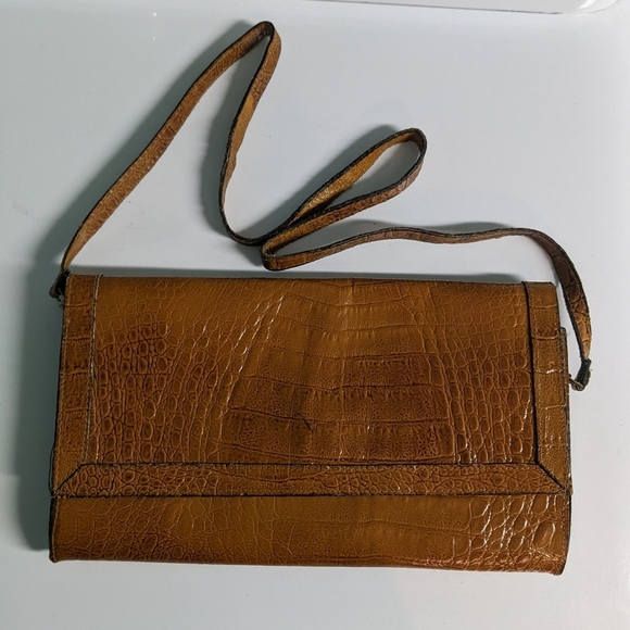 Handbags - Elegant Vintage Brown Crocodile Pattern Women's Bag